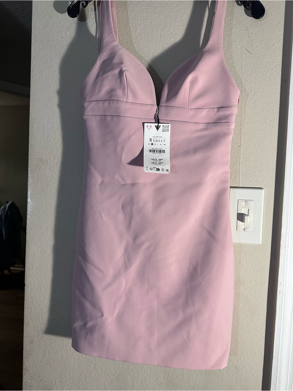 Zara Light Pink Fitted Bustier Mini Dress